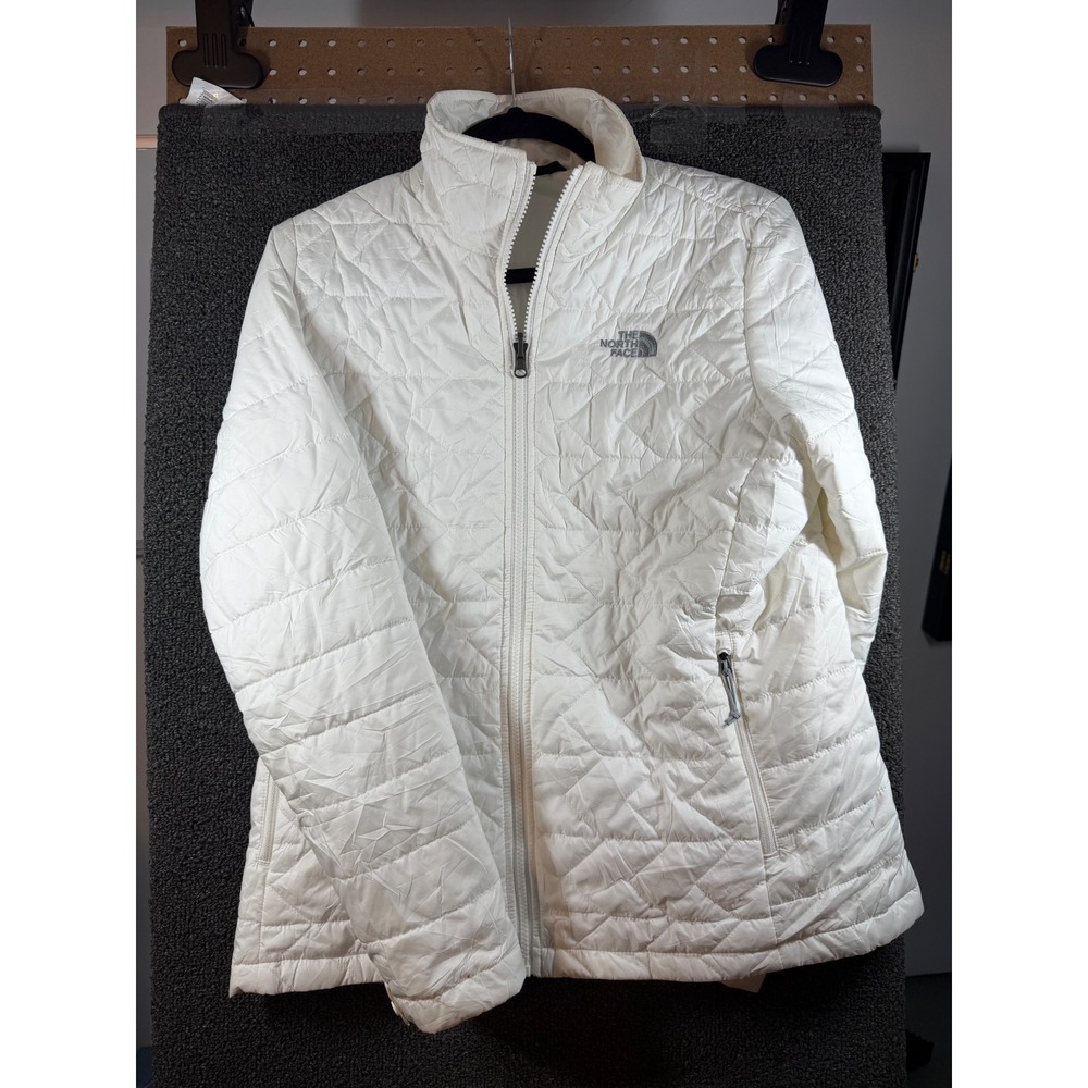 The North Face Thermoball Jacket Womens L White Quilted Insulated Full Zip